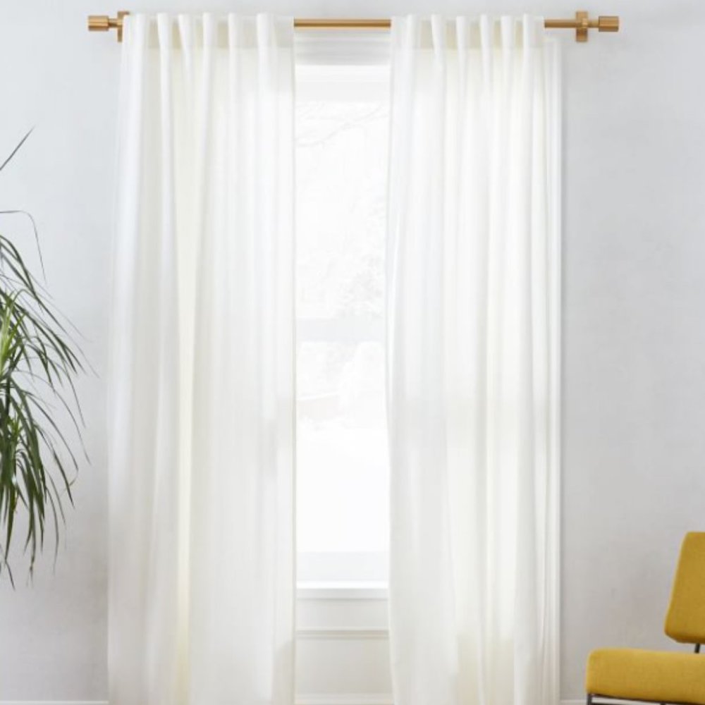 West Elm Linen Cotton Curtain + Blackout Panel Set